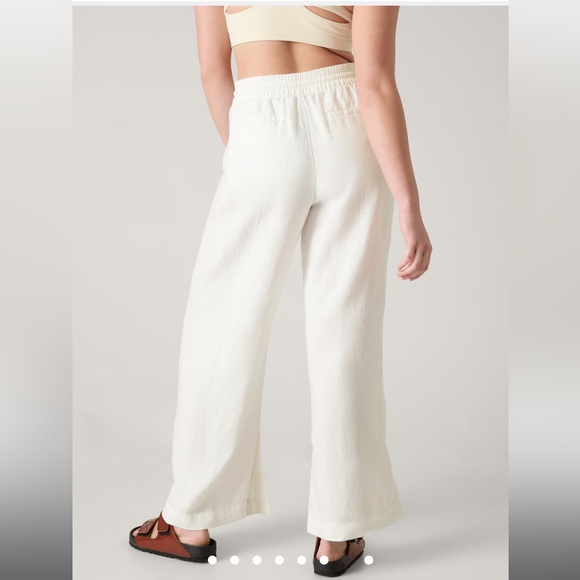 ATHLETA Retreat Wide Leg Linen Pant in Calla Lily, Size Small ‼️SOLD OUT‼️ - Picture 6 of 11